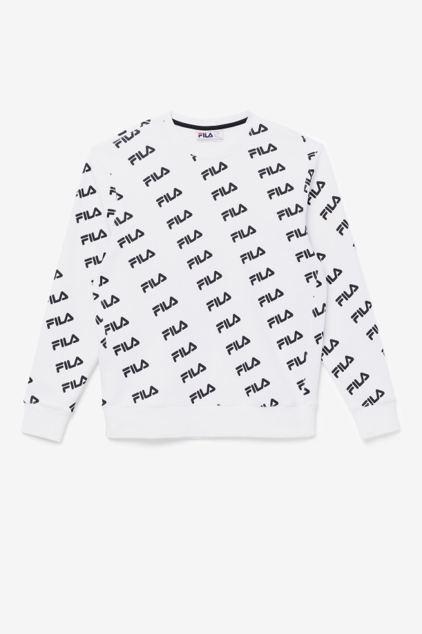 λευκό/μαύρο διαγώνιο λογότυπο Crew Fila