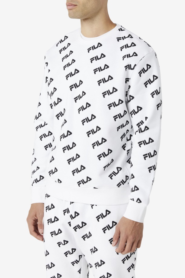 λευκό/μαύρο διαγώνιο λογότυπο Crew Fila