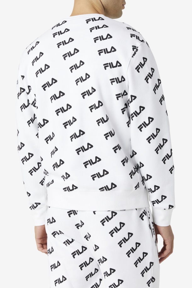 λευκό/μαύρο διαγώνιο λογότυπο Crew Fila