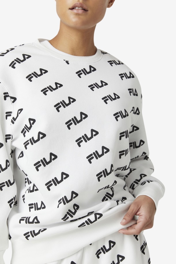 λευκό/μαύρο διαγώνιο λογότυπο Crew Fila