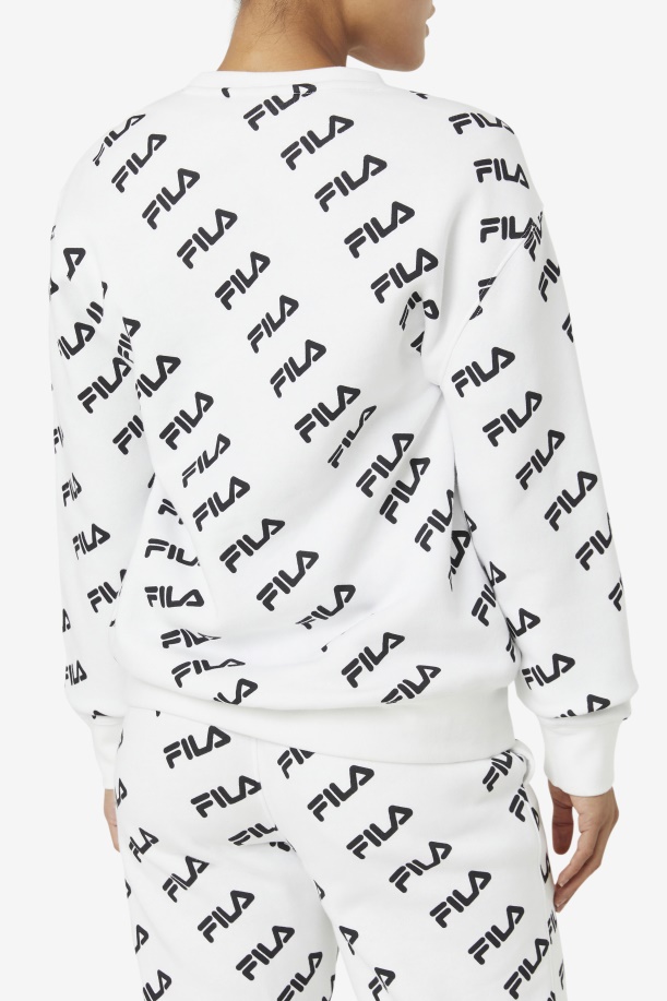 λευκό/μαύρο διαγώνιο λογότυπο Crew Fila
