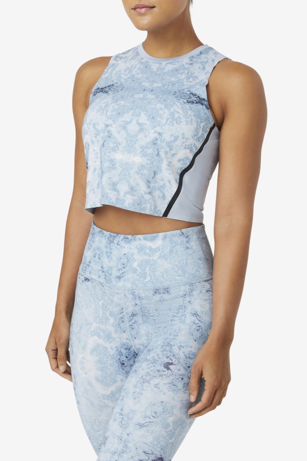 Uplift Athletic Crop Top μπλε ομίχλη/μαύρο Fila
