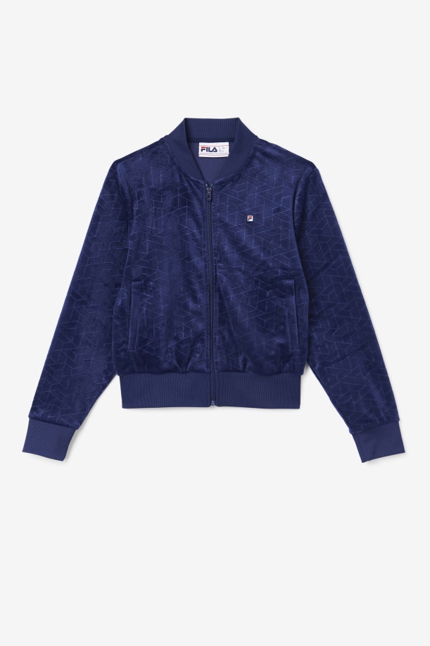 ζεναΐδα βελουτέ σακάκι πίστας Navy Fila