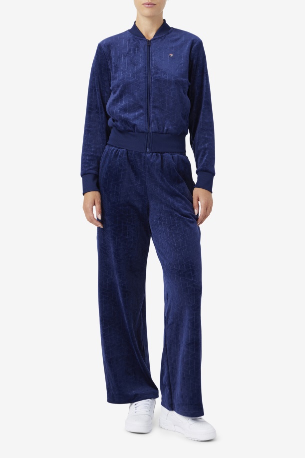 ζεναΐδα βελουτέ σακάκι πίστας Navy Fila