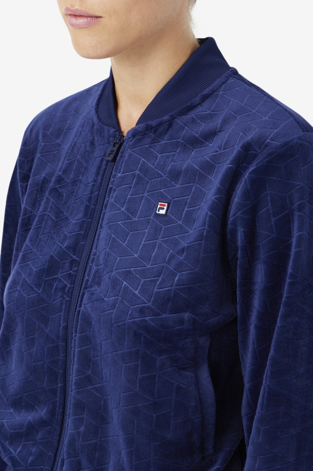 ζεναΐδα βελουτέ σακάκι πίστας Navy Fila