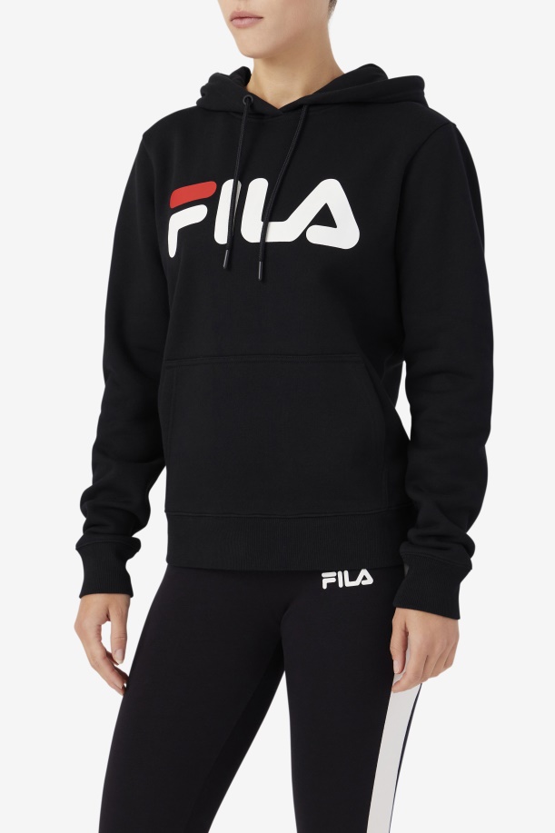 Lucy Hoodie μαύρο/gardenia/κόκκινο Fila