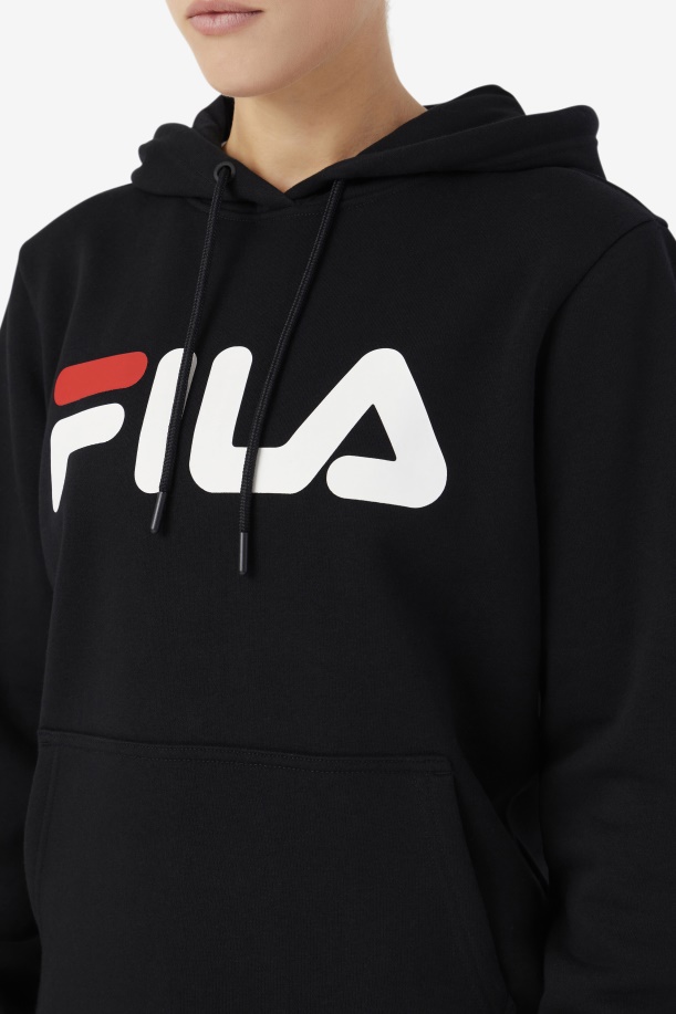 Lucy Hoodie μαύρο/gardenia/κόκκινο Fila