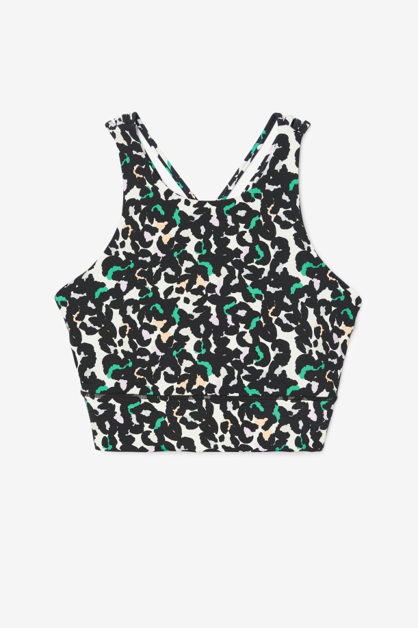 αθλητικό σουτιέν με μαύρο Animal Print Fila Uplift με ψηλό λαιμό