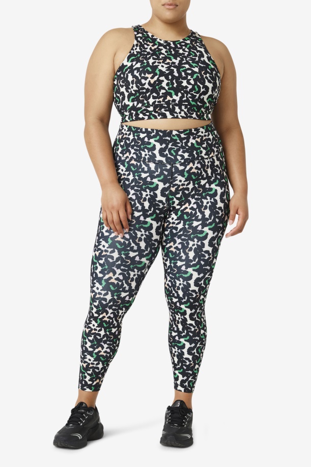 αθλητικό σουτιέν με μαύρο Animal Print Fila Uplift με ψηλό λαιμό