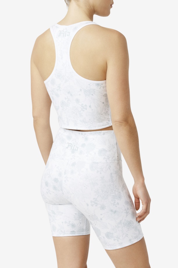 Zuri Reversible Crop Tank White Fila