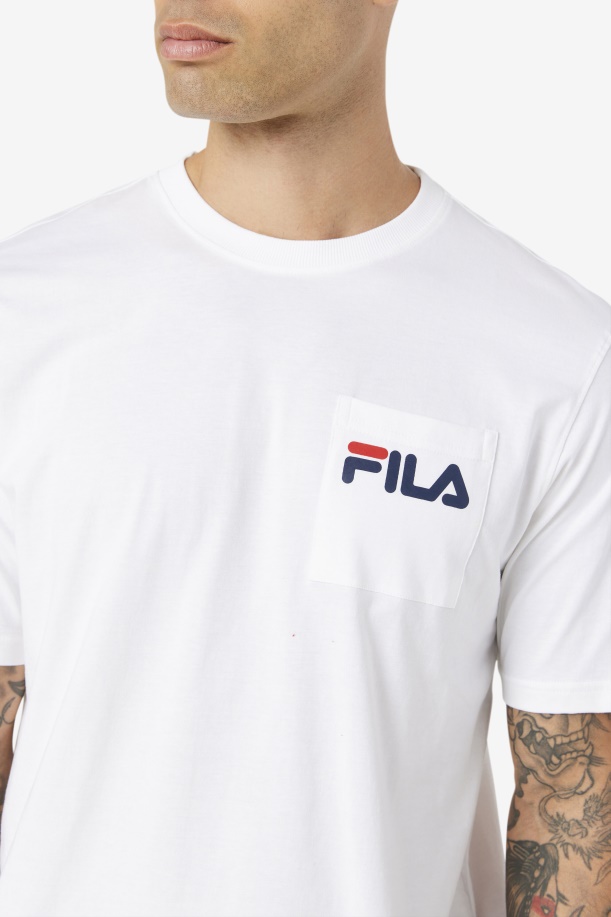 λευκό μπλουζάκι τσέπης Curtis Fila