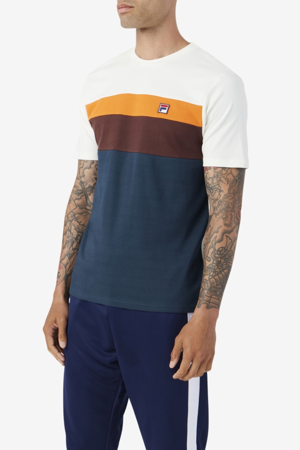 Fila Leary Crew Teal/καφέ πέτρα/πορτοκαλί