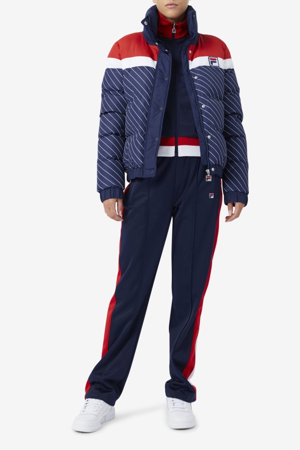 Lottie Puffer Jacket Navy/λευκό/κόκκινο Fila