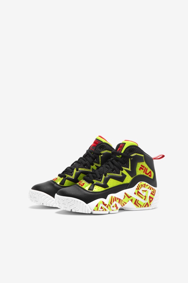 Fila Big Kids\' Mb νυχτερινό περπάτημα κόκκινο/λάιμ γροθιά/μαύρο