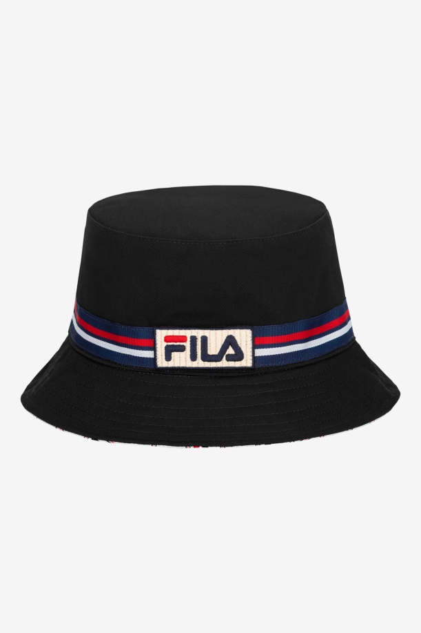 Fila μαύρο αναστρέψιμο καπέλο κουβά