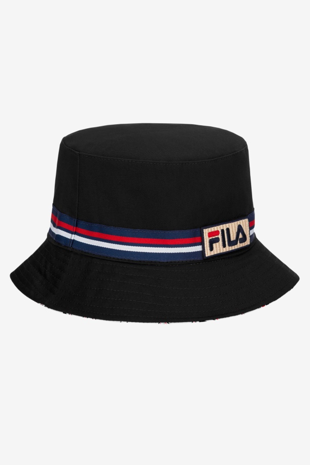 Fila μαύρο αναστρέψιμο καπέλο κουβά