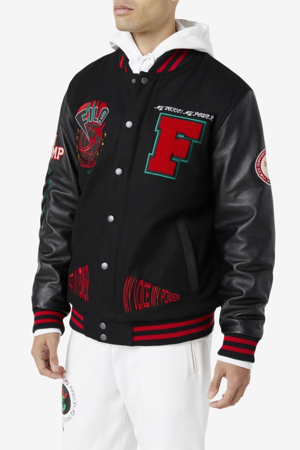 Fila Raddix Varsity σακάκι μαύρο/κόκκινο/πράσινο