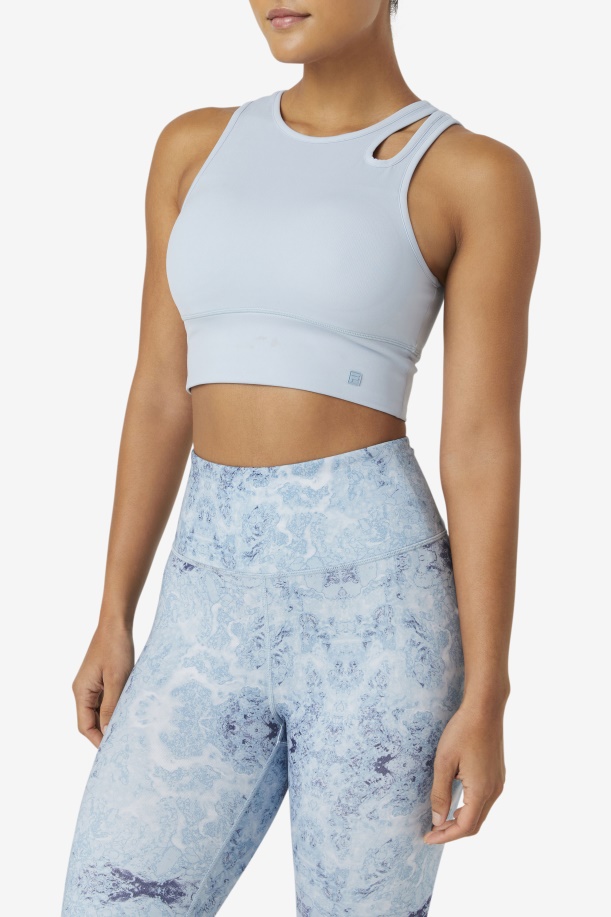 μπλε ομίχλη ανύψωσης φέτα Crop σουτιέν Top Fila
