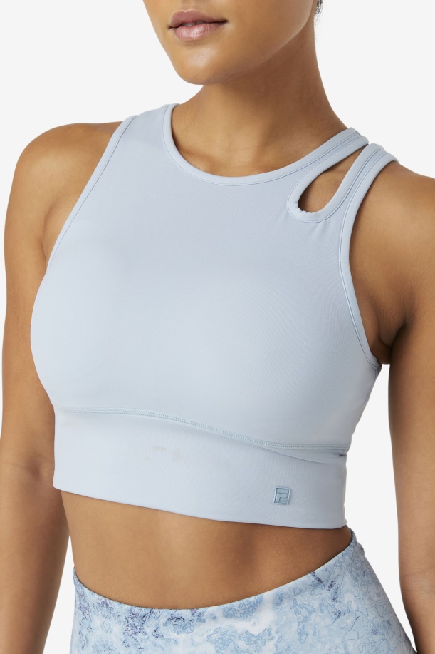 μπλε ομίχλη ανύψωσης φέτα Crop σουτιέν Top Fila
