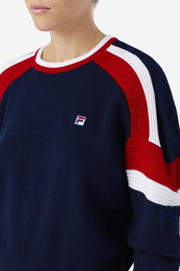 Frankie Knit Crew Fila ναυτικό/κόκκινο/λευκό