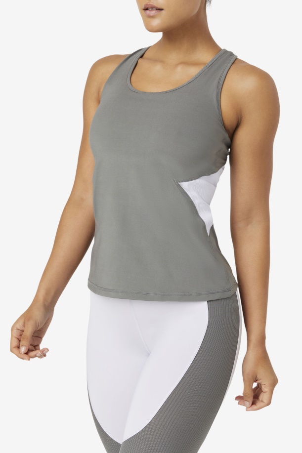 Fila Uplift ανοιχτό Racerback Tank Top Gargoyle/λεβάντα μπλε
