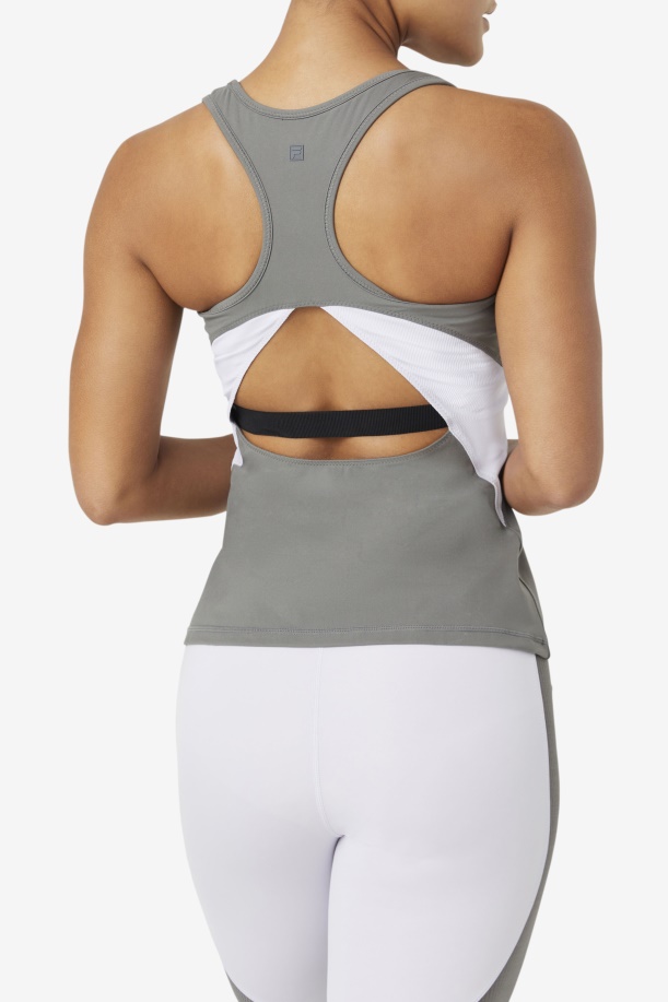 Fila Uplift ανοιχτό Racerback Tank Top Gargoyle/λεβάντα μπλε