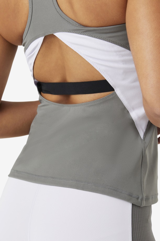 Fila Uplift ανοιχτό Racerback Tank Top Gargoyle/λεβάντα μπλε