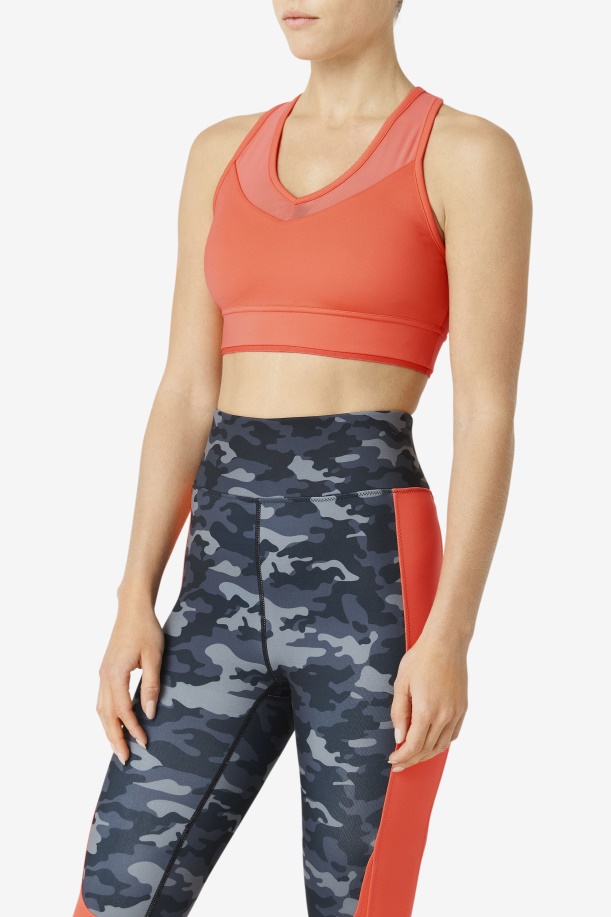 ζεστό κοραλί Uplift Racerback σουτιέν Top Fila