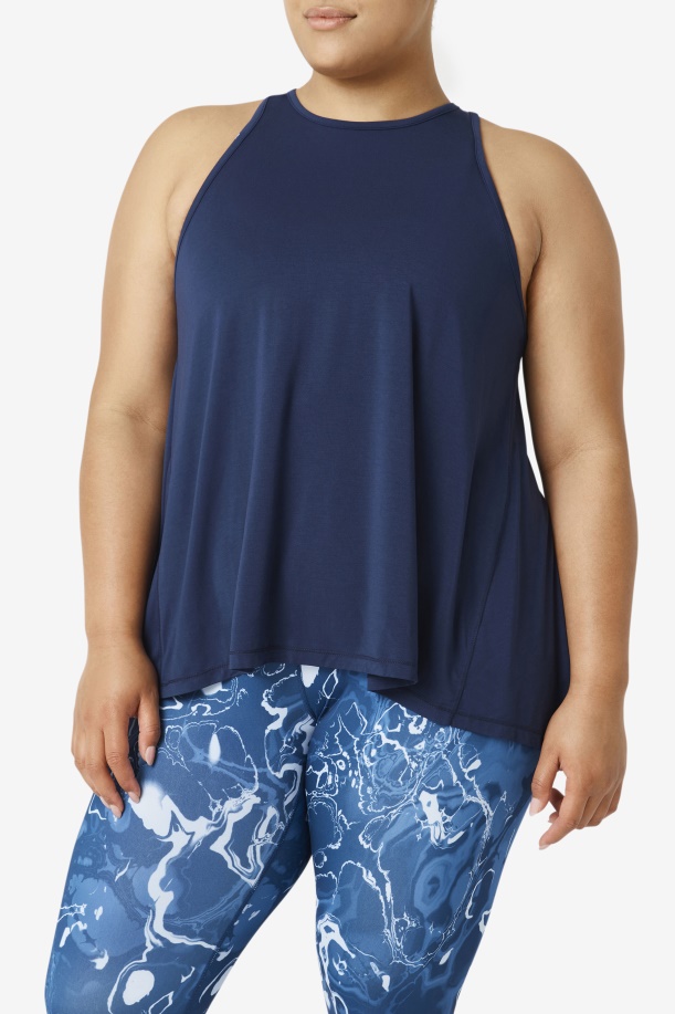 Fila Fi-lux ανοιχτή πλάτη Tank Top Navy