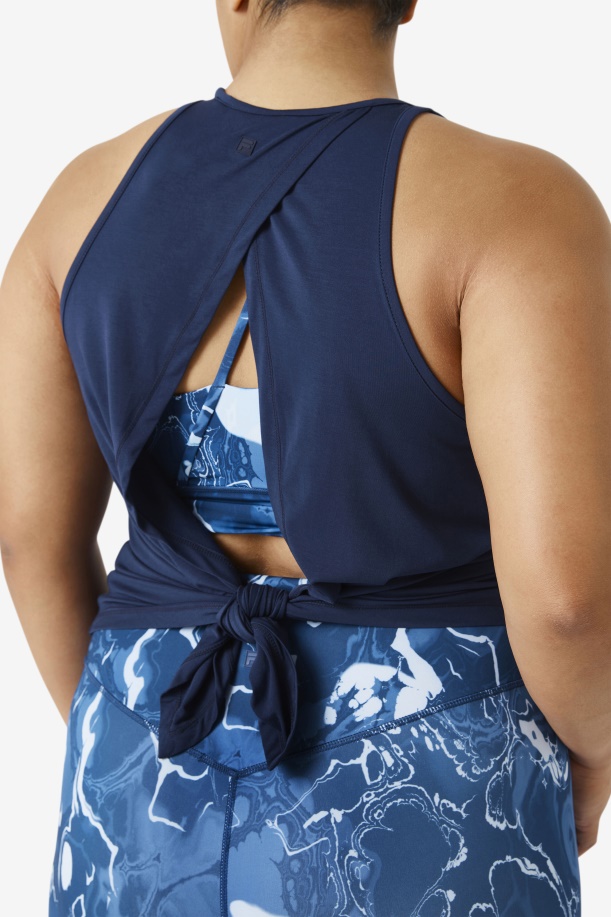 Fila Fi-lux ανοιχτή πλάτη Tank Top Navy