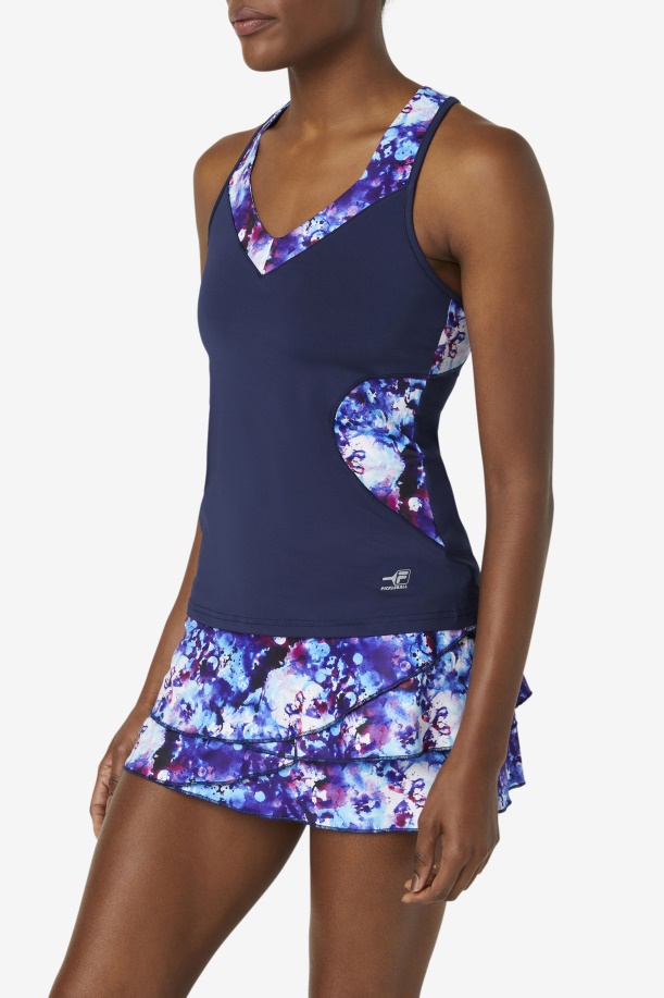 Pickleball καπίστρι τανκ Fila Navy Print/navy