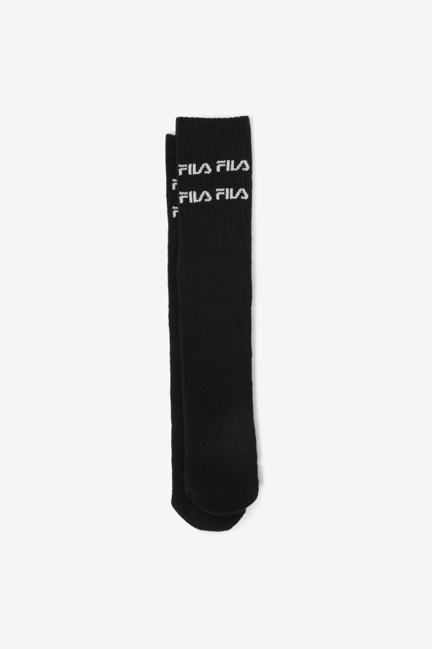 Μαύρη Fila διπλή γραμμή λογότυπο κάλτσα στο γόνατο