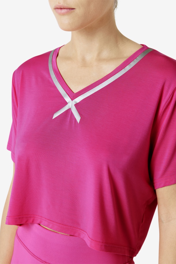 έντονο ροζ Fi-lux High-low Crop Top Fila