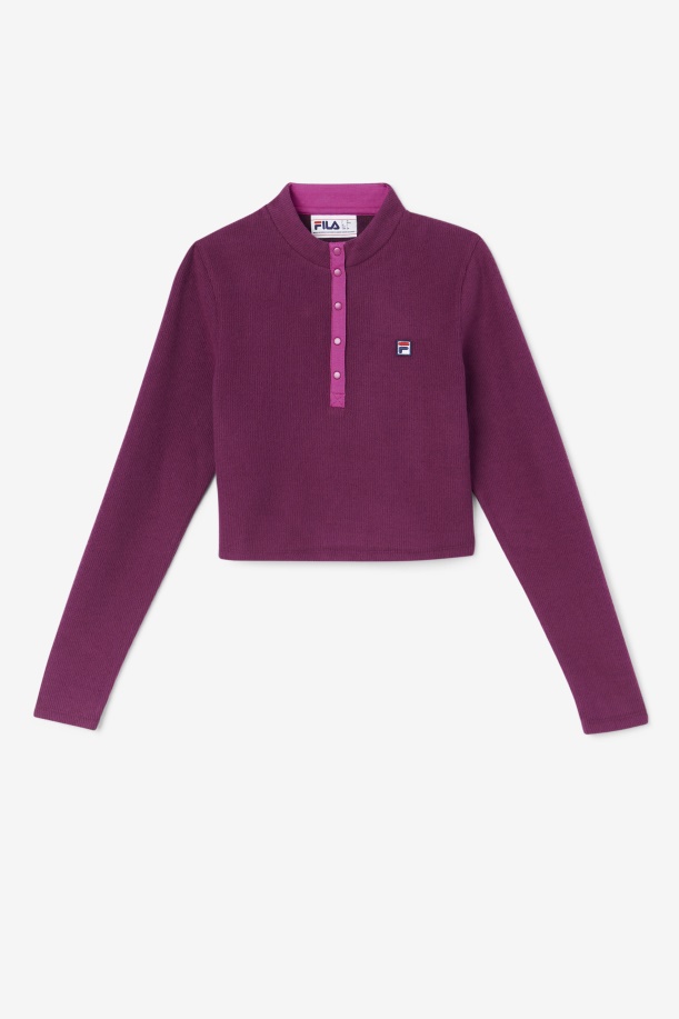 Josie Half Zip Top κρασί από σταφύλι/rouge Fila