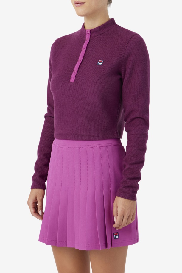 Josie Half Zip Top κρασί από σταφύλι/rouge Fila