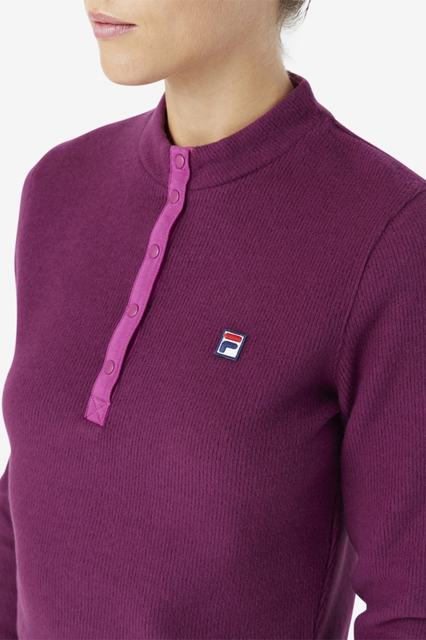Josie Half Zip Top κρασί από σταφύλι/rouge Fila
