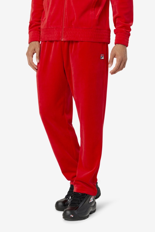 κόκκινο βελούδινο παντελόνι Fila O-fit