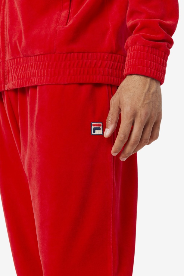 κόκκινο βελούδινο παντελόνι Fila O-fit