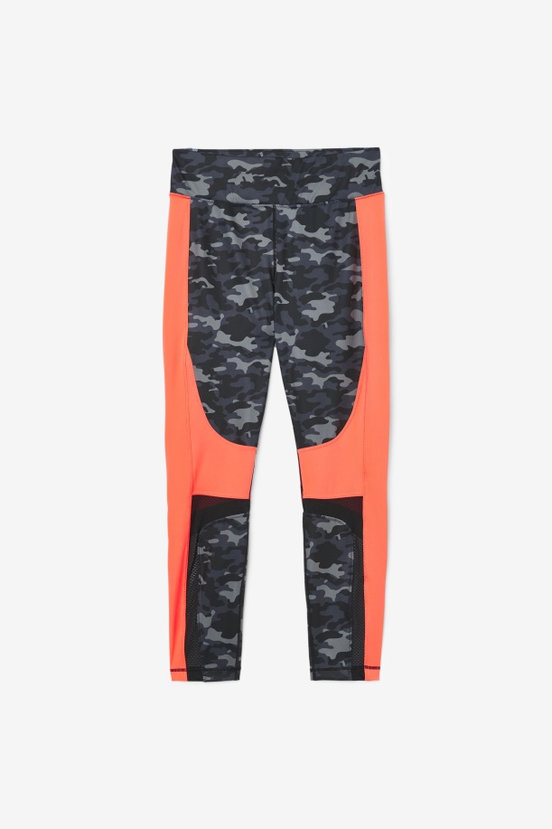 Forza Color Blocked κολάν Fila σκούρο Camo/καυτό κοραλί/μαύρο