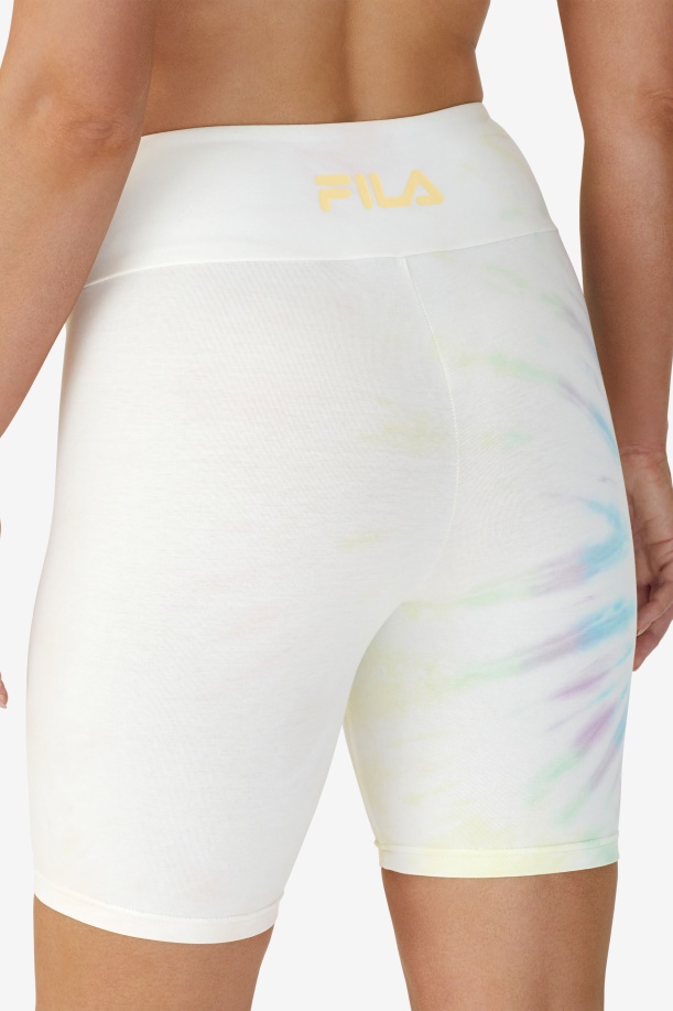Taima Tie Dye ποδήλατο κοντή Fila διπλή κρεμ βαφή γραβάτα