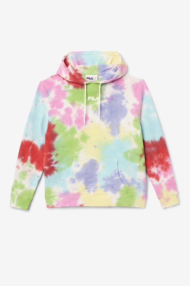 Aerolynn Tie Dye Hoodie Fila πράσινη/λευκή/μαυρτιά/κόκκινη