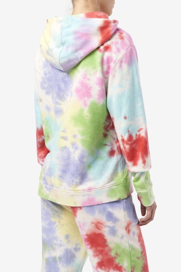 Aerolynn Tie Dye Hoodie Fila πράσινη/λευκή/μαυρτιά/κόκκινη