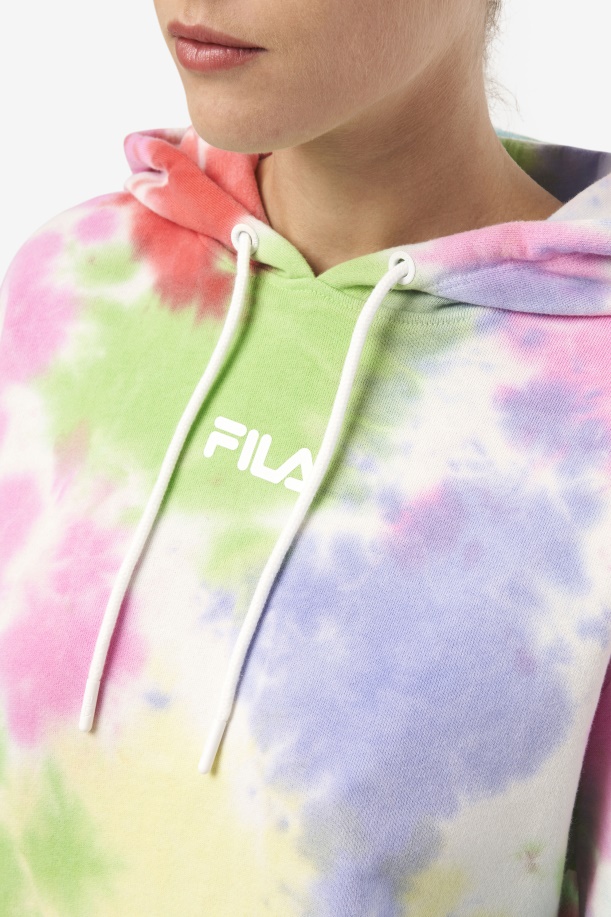 Aerolynn Tie Dye Hoodie Fila πράσινη/λευκή/μαυρτιά/κόκκινη