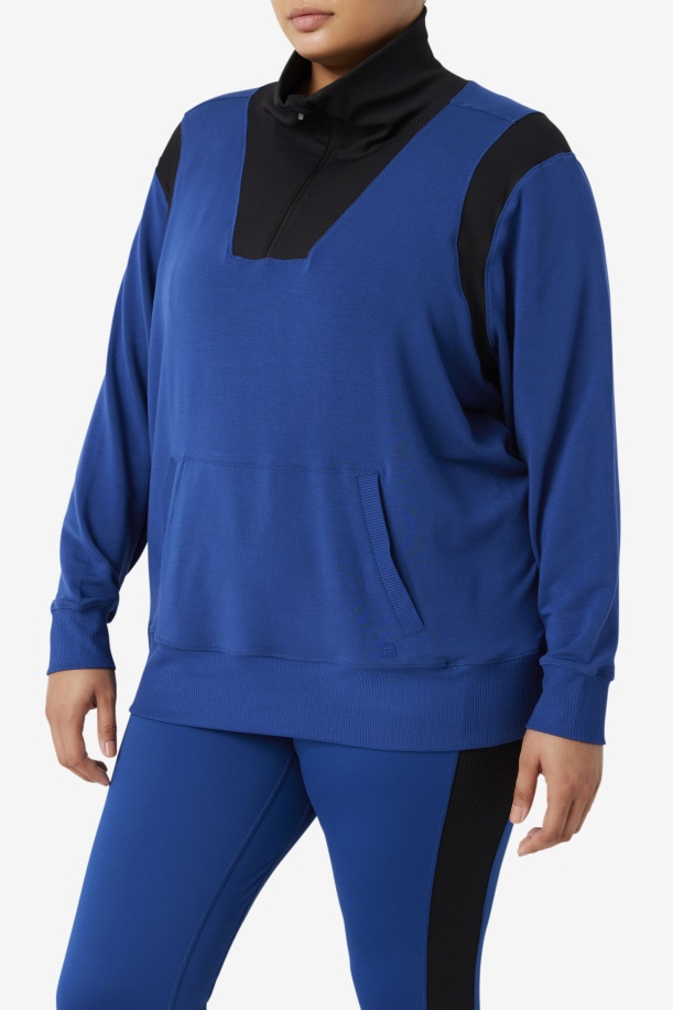 Fi-lux μισό φερμουάρ Fila Navy παιώνια/μαύρο