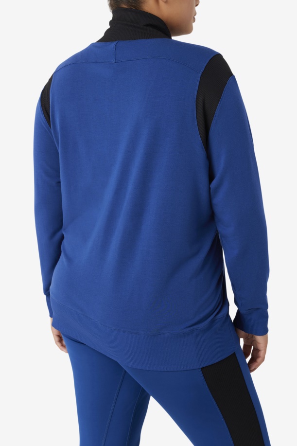 Fi-lux μισό φερμουάρ Fila Navy παιώνια/μαύρο