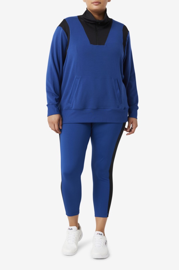 Fi-lux μισό φερμουάρ Fila Navy παιώνια/μαύρο