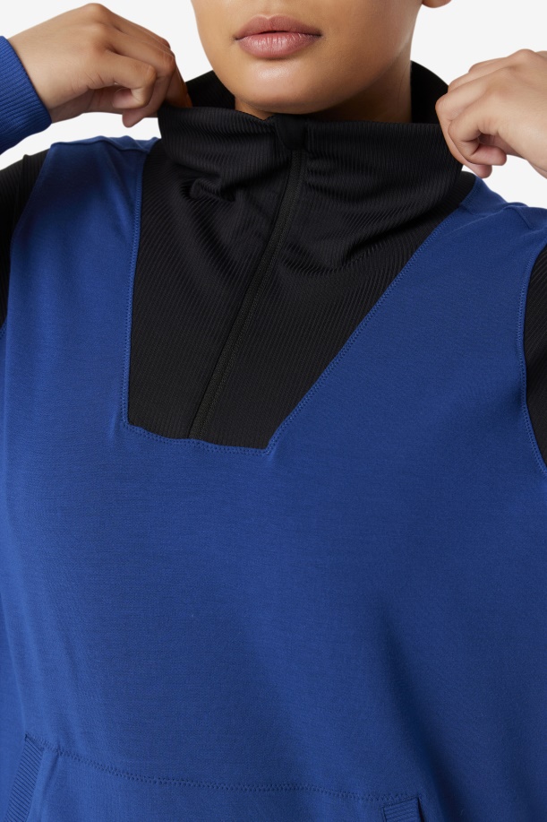 Fi-lux μισό φερμουάρ Fila Navy παιώνια/μαύρο