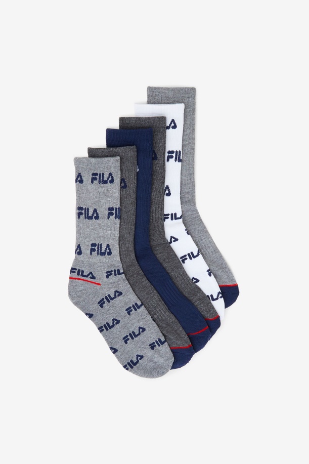 Ltgreyhth παιδική κάλτσα πληρώματος Fila 6-pack