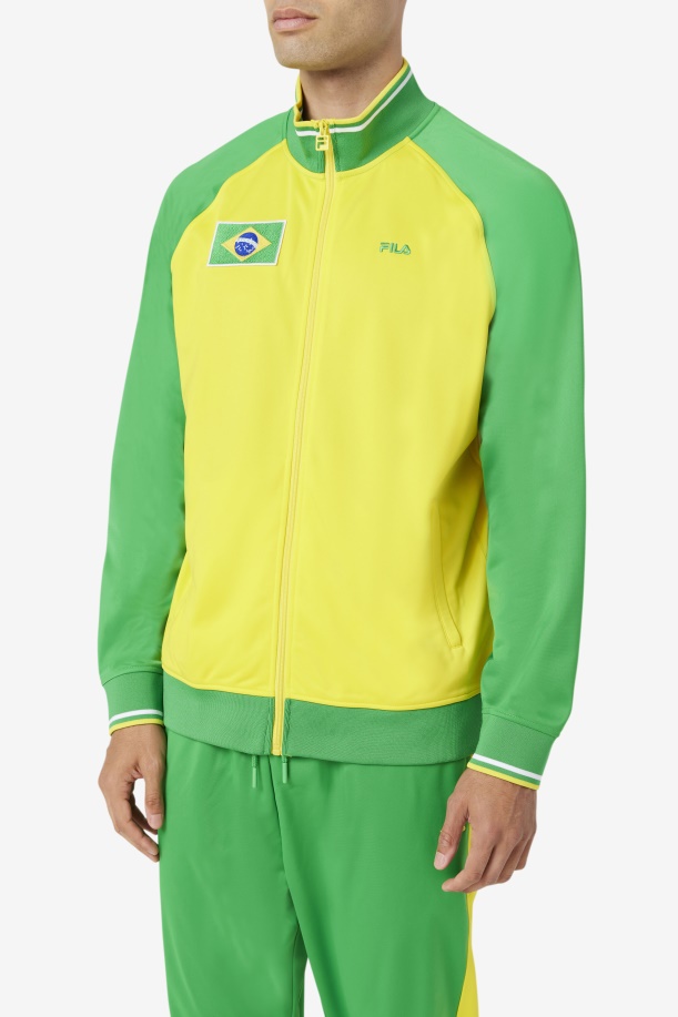 Fila Brazil σακάκι πίστας κίτρινο/φτέρη πράσινο/λευκό