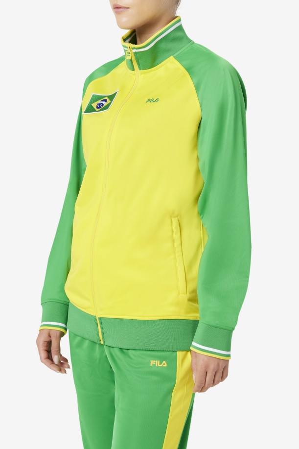 Fila Brazil σακάκι πίστας κίτρινο/φτέρη πράσινο/λευκό
